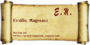 Erdős Magnusz névjegykártya